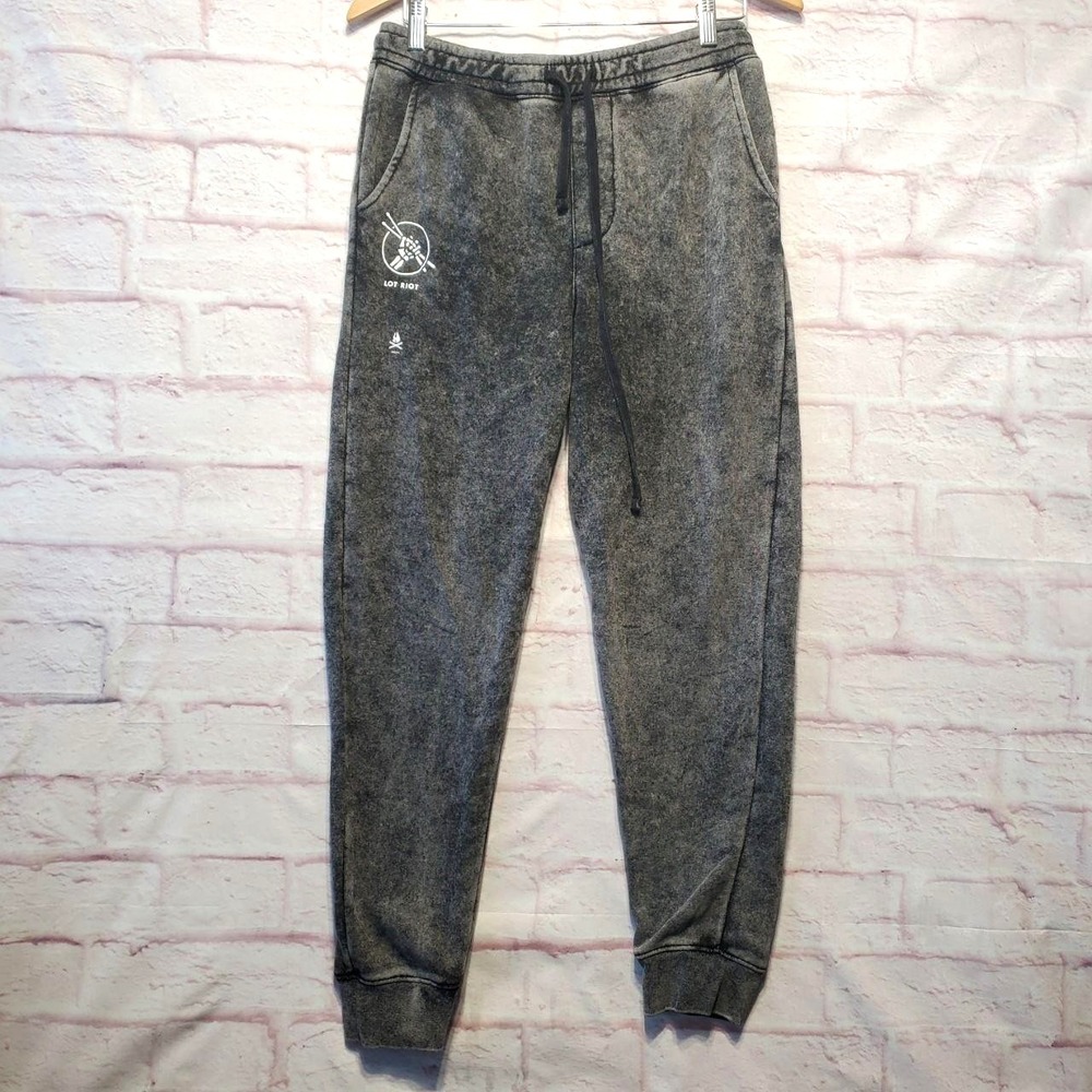 Independent Trading Co Lot Riot Jogger Sweatpants Gray Drummer Mens Small Skater